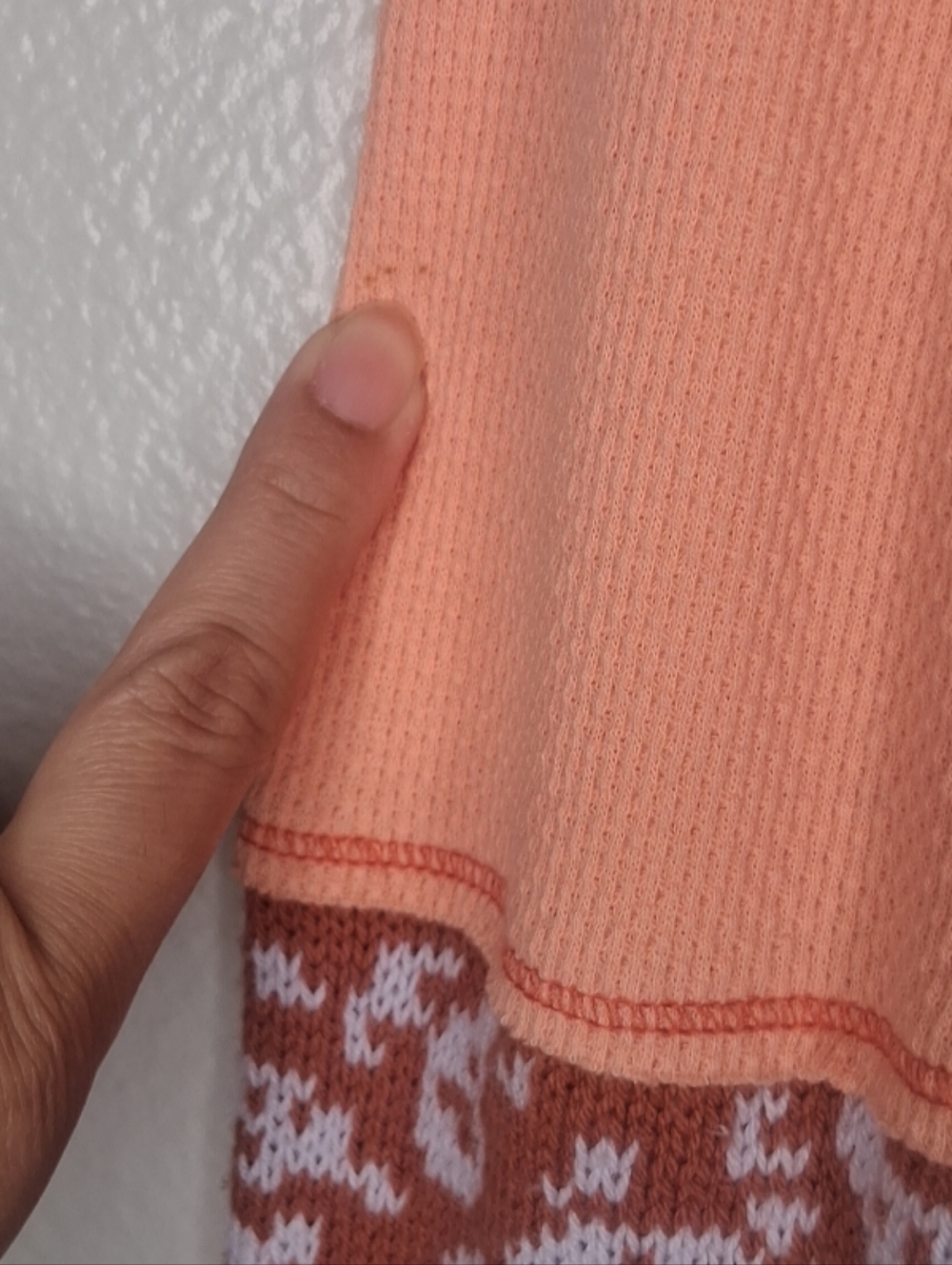 Free people In The Mix Cuff Crochet Knit Top Thermal Desert Orange Bohemian Sz M - Picture 7 of 15